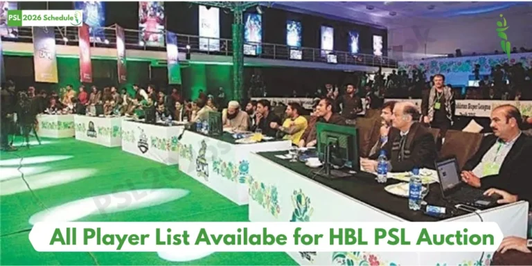 PSL 11 Auction Player List
